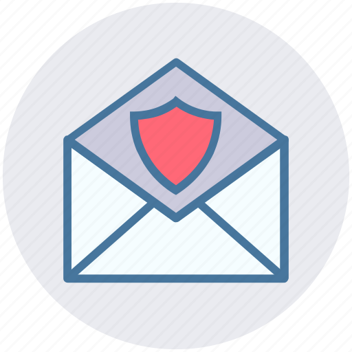 Email secure, letter, open envelope, security, shield icon - Download on Iconfinder