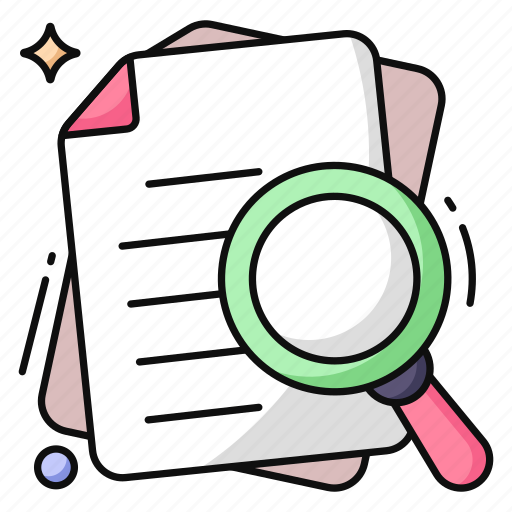 Search document, search doc, search file, file analysis, document analysis icon - Download on Iconfinder