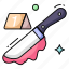 bloody knife, dripping knife, murder tool, equipment, weapon 