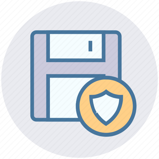 Data secure, database, floppy disk, security, shield icon - Download on Iconfinder