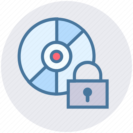 Cd, disc security, disk, lock, storage icon - Download on Iconfinder