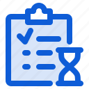 clipboard, checklist, report, deadline, time, document