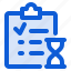 clipboard, checklist, report, deadline, time, document 