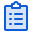 clipboard, list, report, data, document, checklist 