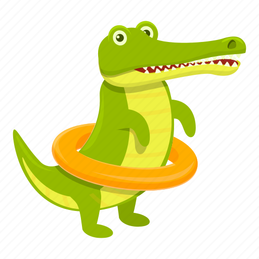 Crocodile, swimming, ring, animal icon - Download on Iconfinder