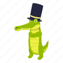 top, hat, crocodile