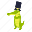 top, hat, crocodile 