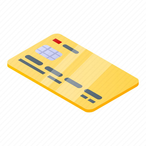 Business, card, cartoon, credit, frame, gold, isometric icon - Download on Iconfinder