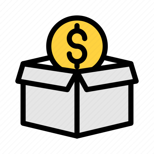 Saving, box, dollar, charity, money icon - Download on Iconfinder
