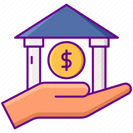 Building, dollar, hand, issuer icon - Download on Iconfinder