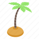 beach, cartoon, island, isometric, palm, tree, water