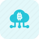 cloud, bitcoin, network, money, crypto, currency