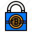 padlock, security, crypto, digital, coint 