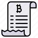 bill, receipt, bitcoin, transaction, currency, crypto, cryptocurrency