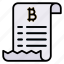 bill, receipt, bitcoin, transaction, currency, crypto, cryptocurrency 