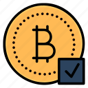 bitcoin, check, accept, approve, currency, crypto, cryptocurrency