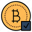 bitcoin, check, accept, approve, currency, crypto, cryptocurrency 