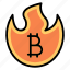 bitcoin, crisis, fire, burning, cryptocurrency, flame, crypto, currency 
