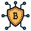 bitcoin, secure, shield, currency, technology, cryptocurrency, protect, network, crypto 