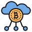 bitcoin, server, cloud, crypto, storage, currency, cryptocurrency 