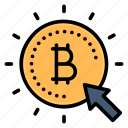 click, bitcoin, coin, arrow, pointer, currency, crypto, cryptocurrency