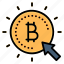 click, bitcoin, coin, arrow, pointer, currency, crypto, cryptocurrency 
