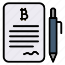 contract, bitcoin, paper, pen, signature, document, agreement, cryptocurrency, crypto