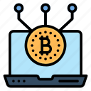 laptop, bitcoin, monitor, crypto, currency, notebook, cryptocurrency