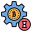 maintenance, bitcoin, gear, setting, currency, crypto, cryptocurrency 