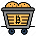 mine, cart, bitcoin, trolley, crypto, currency, cryptocurrency, mining