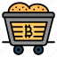 mine, cart, bitcoin, trolley, crypto, currency, cryptocurrency, mining 