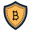 protection, bitcoin, shield, security, currency, crypto, cryptocurrency 