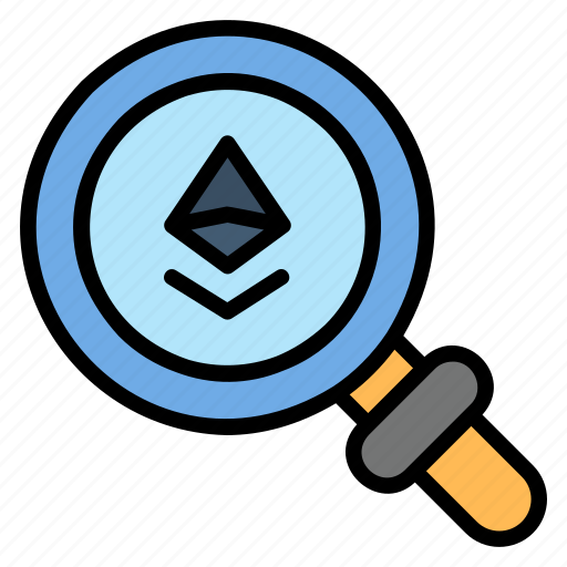Research, searching, magnifying, crypto, glass, cryptocurrency, search icon - Download on Iconfinder