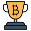 trophy, bitcoin, currency, award, winner, victory, best, cryptocurrency, crypto 