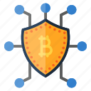 bitcoin, secure, shield, currency, technology, cryptocurrency, protect, network, crypto