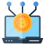 laptop, bitcoin, monitor, crypto, currency, notebook, cryptocurrency 