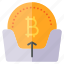 receive, bitcoin, arrow, up, crypto, currency, cryptocurrency 