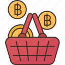 bitcoin, basket, crypto, digital, asset