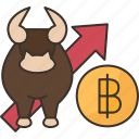 bullish, price, rising, bitcoin, market