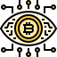 bitcoin, coin, cryptocurrency, currency, eye, robotics, technology 