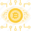 bitcoin, coin, cryptocurrency, currency, digital, eye, robotics, technology 