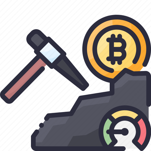 Bitcoin, cryptocurrency, easy, mining, pickaxe icon - Download on Iconfinder