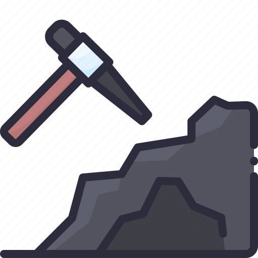 Cave, coal, gold, mining, pickaxe icon - Download on Iconfinder