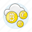 currency, bitcoin, digital, cloud, asset, litecoin, ripple, coin, crypto, cryptocurrency 