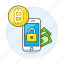 asset, bitcoin, cash, crypto, cryptocurrency, curre, digital, lock, mobile, safe, secure, wallet 