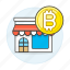asset, bitcoins, crypto, cryptocurrency, currency, digital, online, shop, store, usage 