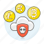 asset, cloud, crypto, cryptocurrency, cryptography, currency, digital, skull 