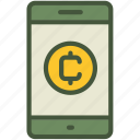 mobile, phone, coin, money, smartphone, currency, finance, communication, dollar