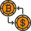 bitcoin, cryptocurrency, dollar, exchange, money