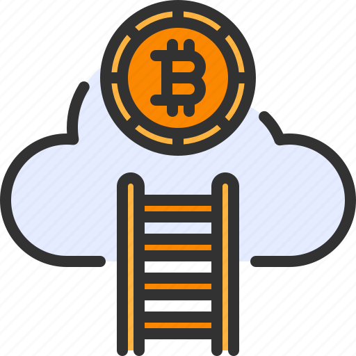 Bitcoin, blockchain, cloud, cryptocurrency, stairs icon - Download on Iconfinder